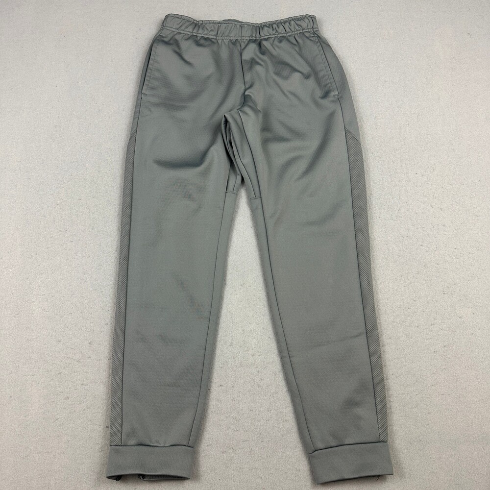 Nike Pants Men Medium Gray Solid Sphere Therma Fit Tapered Zip Leg M *